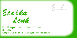 etelka lenk business card